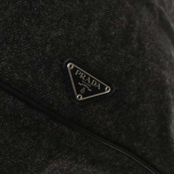 PRADA Boston Bag Wool 2way Gray Auth - Picture 12 of 16